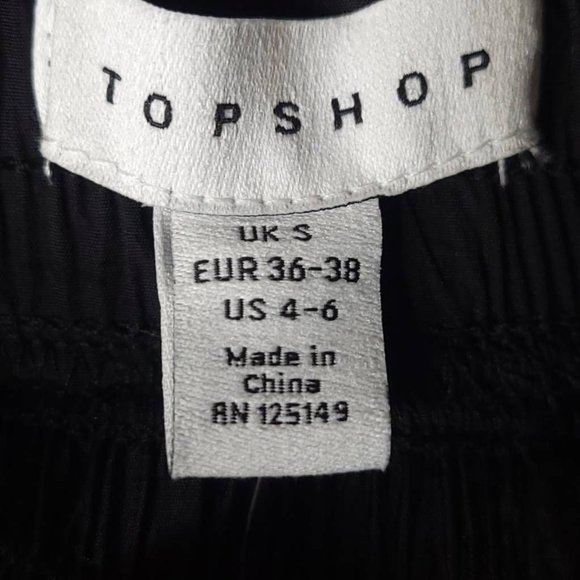 Topshop Womens Joggers Pants Black High Rise Bungee Waist‎ Pockets 4-6 New - Picture 9 of 11
